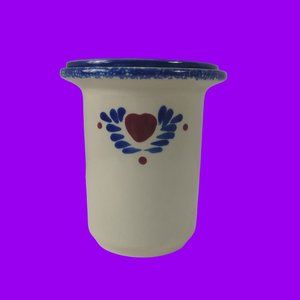 Crock Dip Container Stoneware Nesting Bowls Country Heart Design
